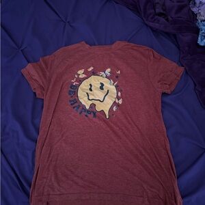 Red Graphic Tee with Smiley Face
